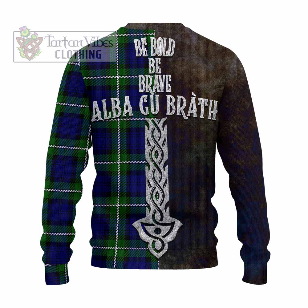 Bannerman Tartan Family Crest Knitted Sweater Alba Gu Brath Be Brave Lion Ancient Style - Tartan Vibes Clothing
