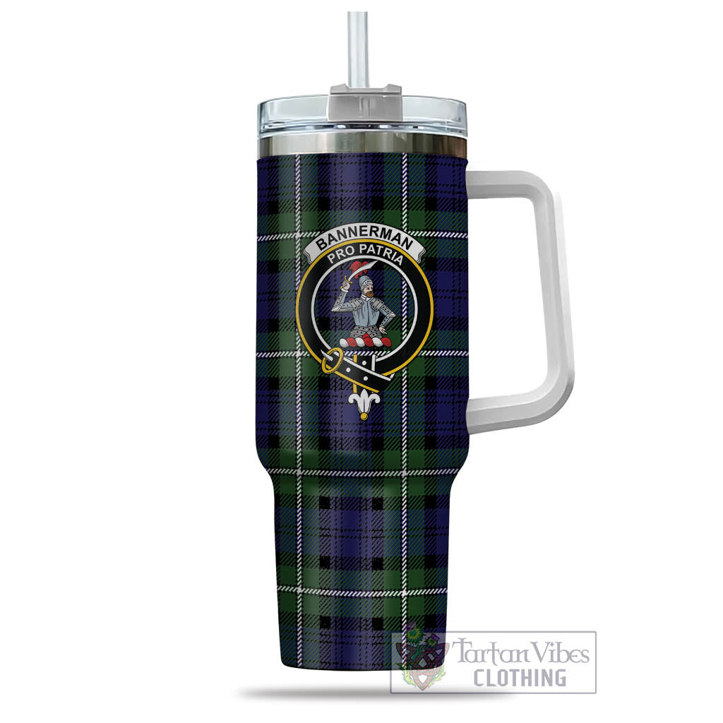 Bannerman Tartan Tumbler with Handle with Family Crest - Tartan Vibes Clothing