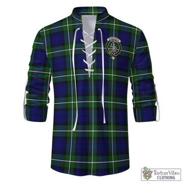 Bannerman Tartan Men's Scottish Traditional Jacobite Ghillie Kilt Shirt with Family Crest - Tartan Vibes Clothing