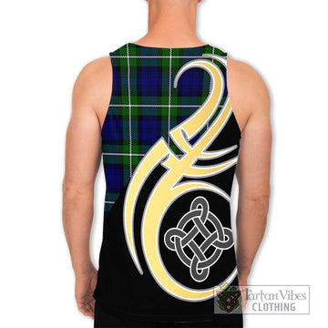 Bannerman Tartan Men's Tank Top with Family Crest and Celtic Symbol Style - Tartan Vibes Clothing