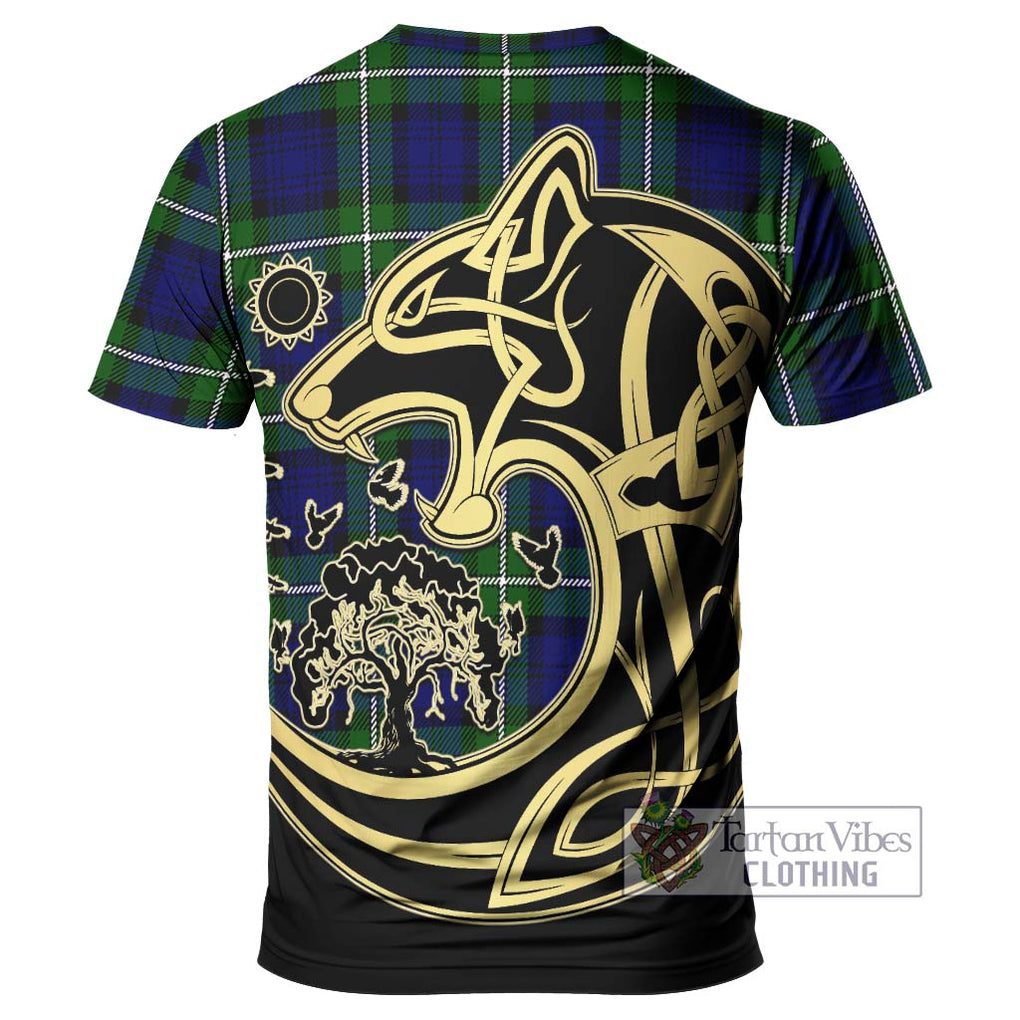 Bannerman Tartan T-Shirt with Family Crest Celtic Wolf Style - Tartan Vibes Clothing