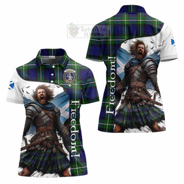 Bannerman Crest Tartan Women's Polo Shirt Inspired by the Freedom of Scottish Warrior - Tartan Vibes Clothing