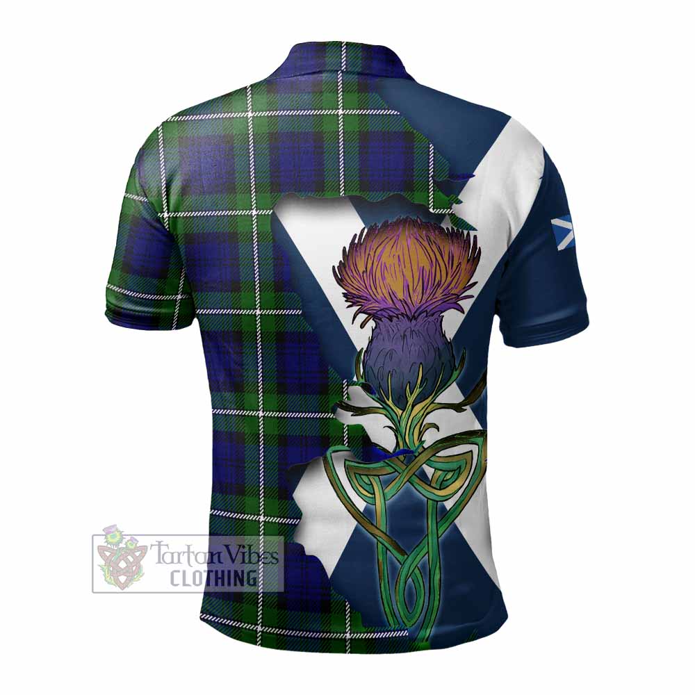 Tartan Vibes Clothing Bannerman Tartan Family Crest Polo Shirt Scottish Thistle Celtic Inspired