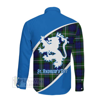 Bannerman Family Crest Tartan Long Sleeve Button Shirt Celebrate Saint Andrew's Day in Style Men's Shirt - Tartan Vibes Clothing