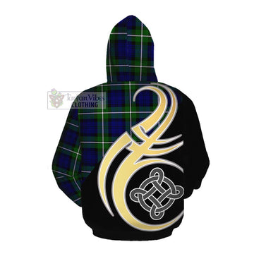 Bannerman Tartan Cotton Hoodie with Family Crest and Celtic Symbol Style Pullover Hoodie - Tartan Vibes Clothing