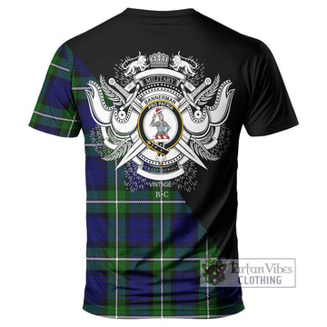 Bannerman Tartan T-Shirt with Family Crest and Military Logo Style - Tartan Vibes Clothing