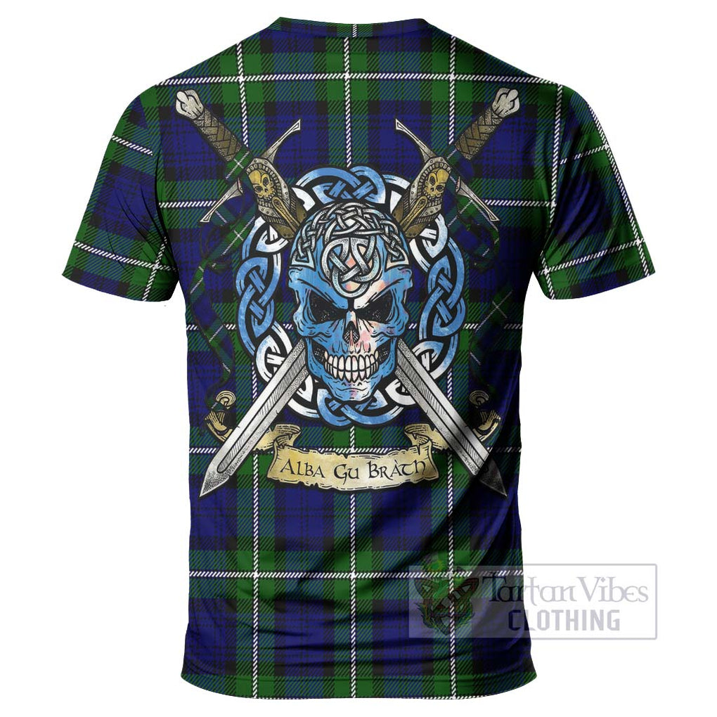 Bannerman Tartan T-Shirt with Family Crest Celtic Skull Style - Tartan Vibes Clothing