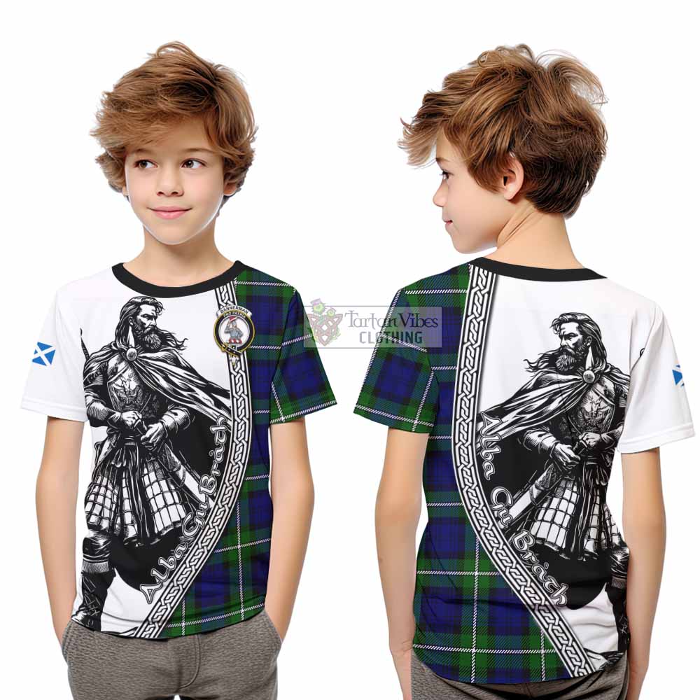 Bannerman Tartan Clan Crest Kid T-Shirt with Highlander Warrior Celtic Style - Tartan Vibes Clothing