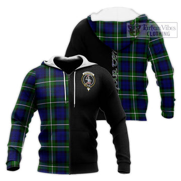 Bannerman Tartan Knitted Hoodie with Family Crest and Half Of Me Style Unisex Knitted Zip Hoodie - Tartan Vibes Clothing