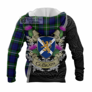 Bannerman Tartan Family Crest Knitted Hoodie Lion Rampant Royal Thistle Shield Celtic Inspired - Tartan Vibes Clothing