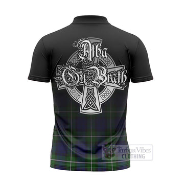 Bannerman Tartan Zipper Polo Shirt Featuring Alba Gu Brath Family Crest Celtic Inspired - Tartan Vibes Clothing