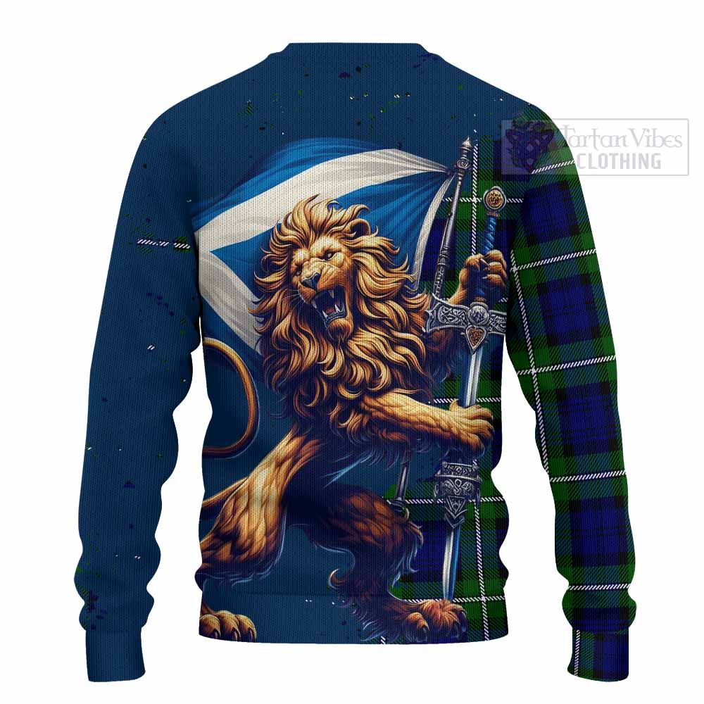 Bannerman Tartan Family Crest Knitted Sweater with Scottish Majestic Lion - Tartan Vibes Clothing