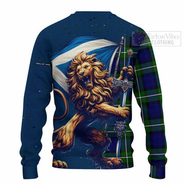 Bannerman Tartan Family Crest Knitted Sweater with Scottish Majestic Lion - Tartan Vibes Clothing