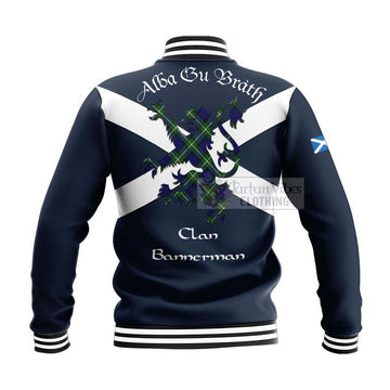 Bannerman Tartan Lion Rampant Baseball Jacket Proudly Display Your Heritage with Alba Gu Brath and Clan Name - Tartan Vibes Clothing