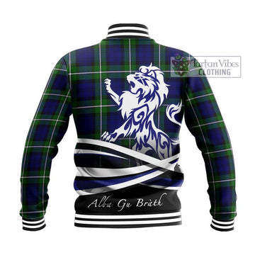 Bannerman Tartan Baseball Jacket with Alba Gu Brath Regal Lion Emblem - Tartan Vibes Clothing