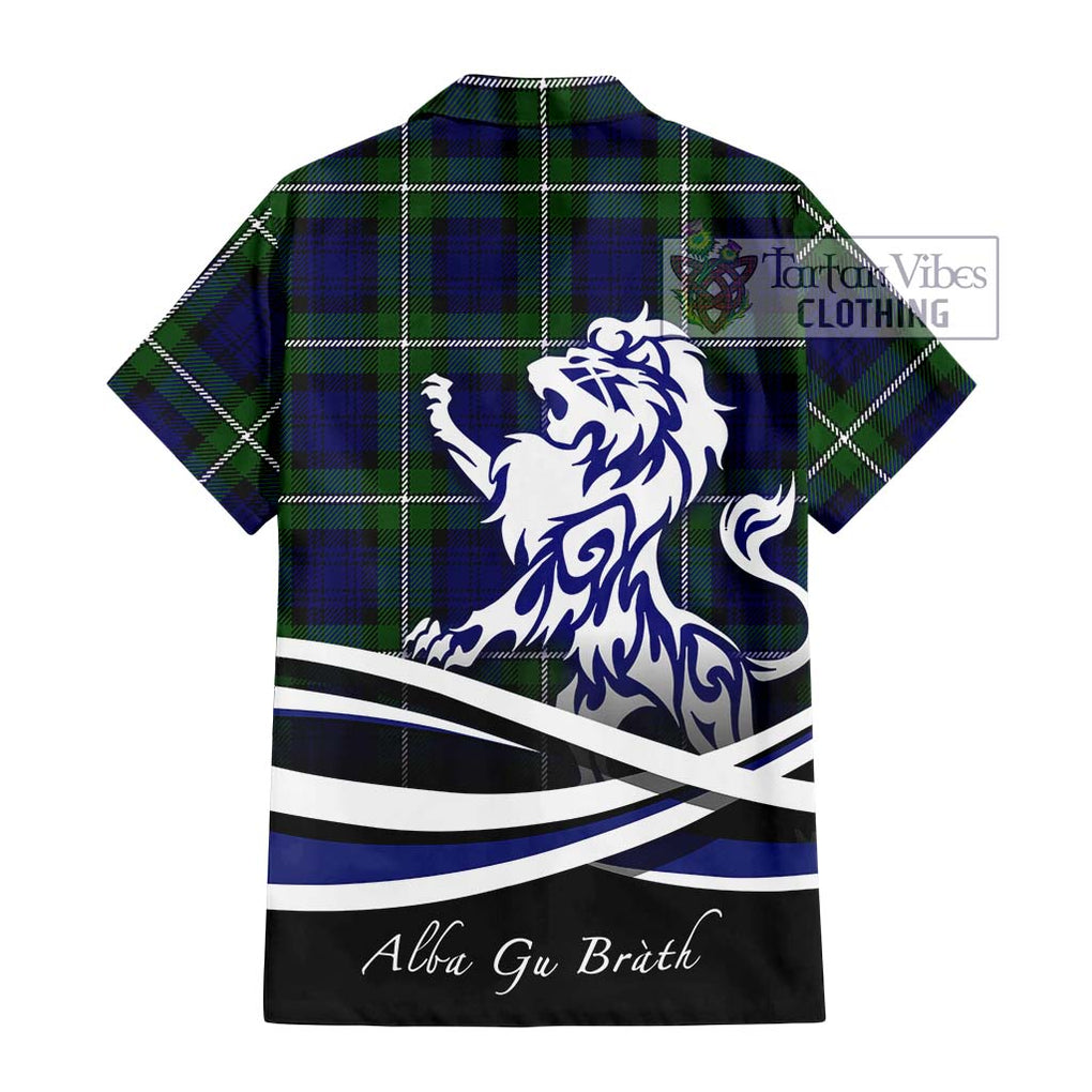 Bannerman Tartan Hawaiian Shirt with Alba Gu Brath Regal Lion Emblem - Tartan Vibes Clothing