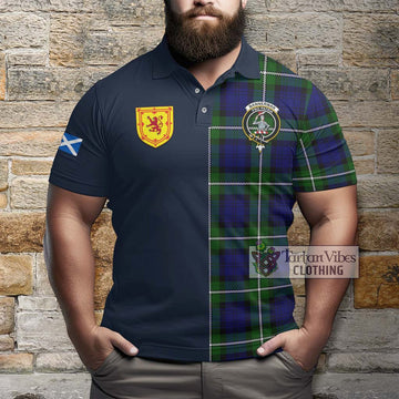 Bannerman Tartan Polo Shirt Alba with Scottish Lion Royal Arm Half Style - Tartan Vibes Clothing