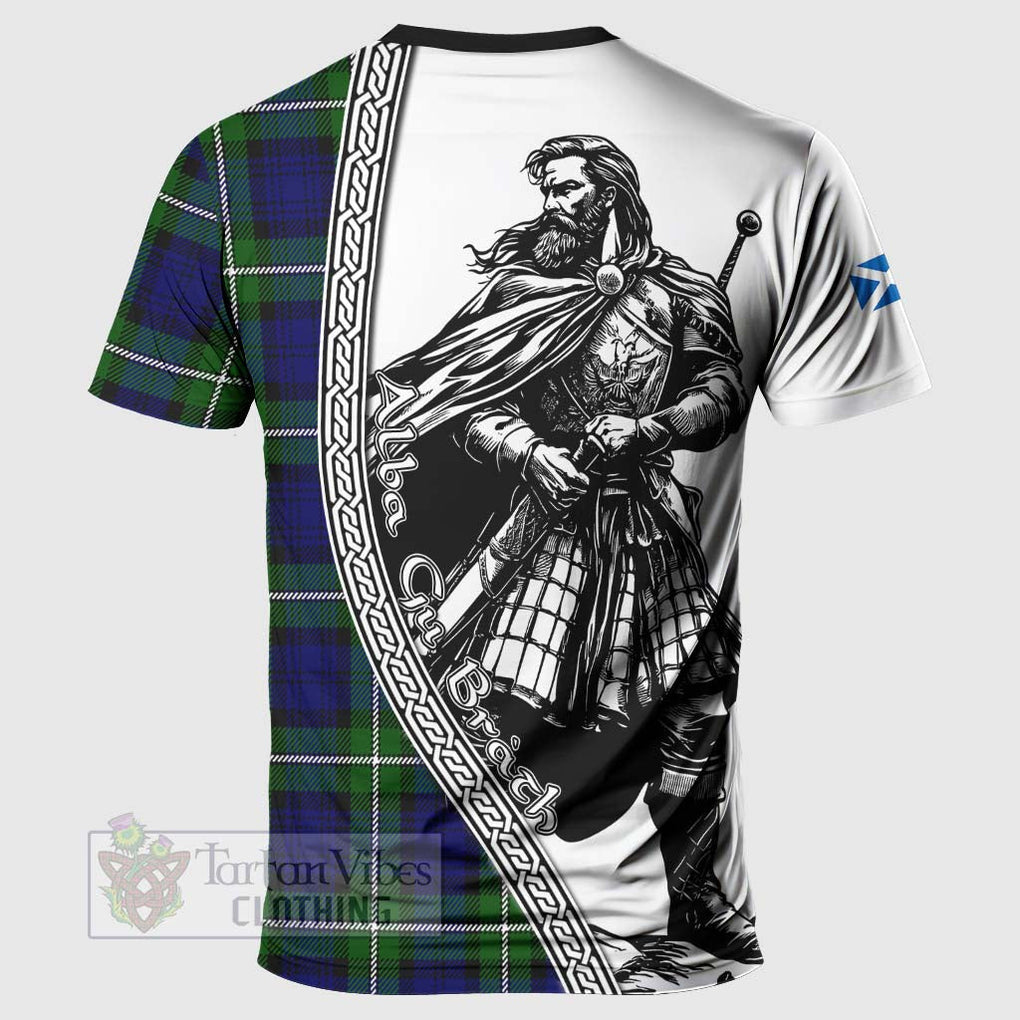 Bannerman Tartan Clan Crest T-Shirt with Highlander Warrior Celtic Style - Tartan Vibes Clothing