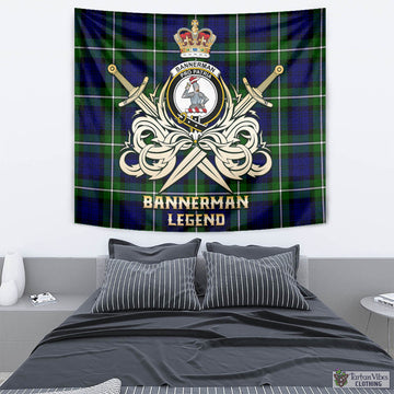 Bannerman Tartan Tapestry with Clan Crest and the Golden Sword of Courageous Legacy