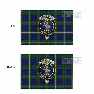 Tartan Vibes Clothing Bannerman Tartan House Flag with Family Crest