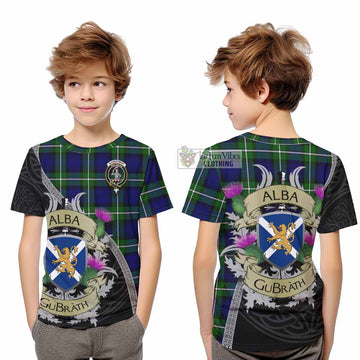 Bannerman Tartan Family Crest Kid T-Shirt Lion Rampant Royal Thistle Shield Celtic Inspired - Tartan Vibes Clothing
