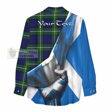 Bannerman Tartan Women's Casual Shirt with Family Crest Scotland Patriotic Style - Tartan Vibes Clothing