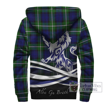 Bannerman Tartan Sherpa Hoodie with Alba Gu Brath Regal Lion Emblem - Tartan Vibes Clothing