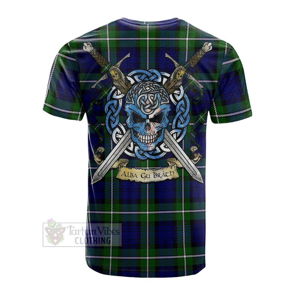 Bannerman Tartan Cotton T-shirt with Family Crest Celtic Skull Style Men's Shirt - Tartan Vibes Clothing