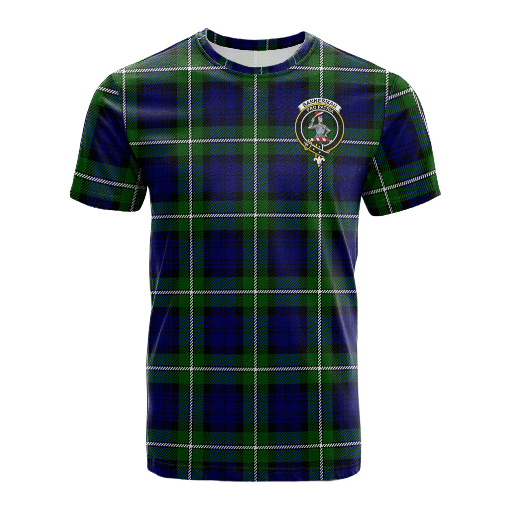 Bannerman Tartan T-Shirt with Family Crest - Tartan Vibes Clothing