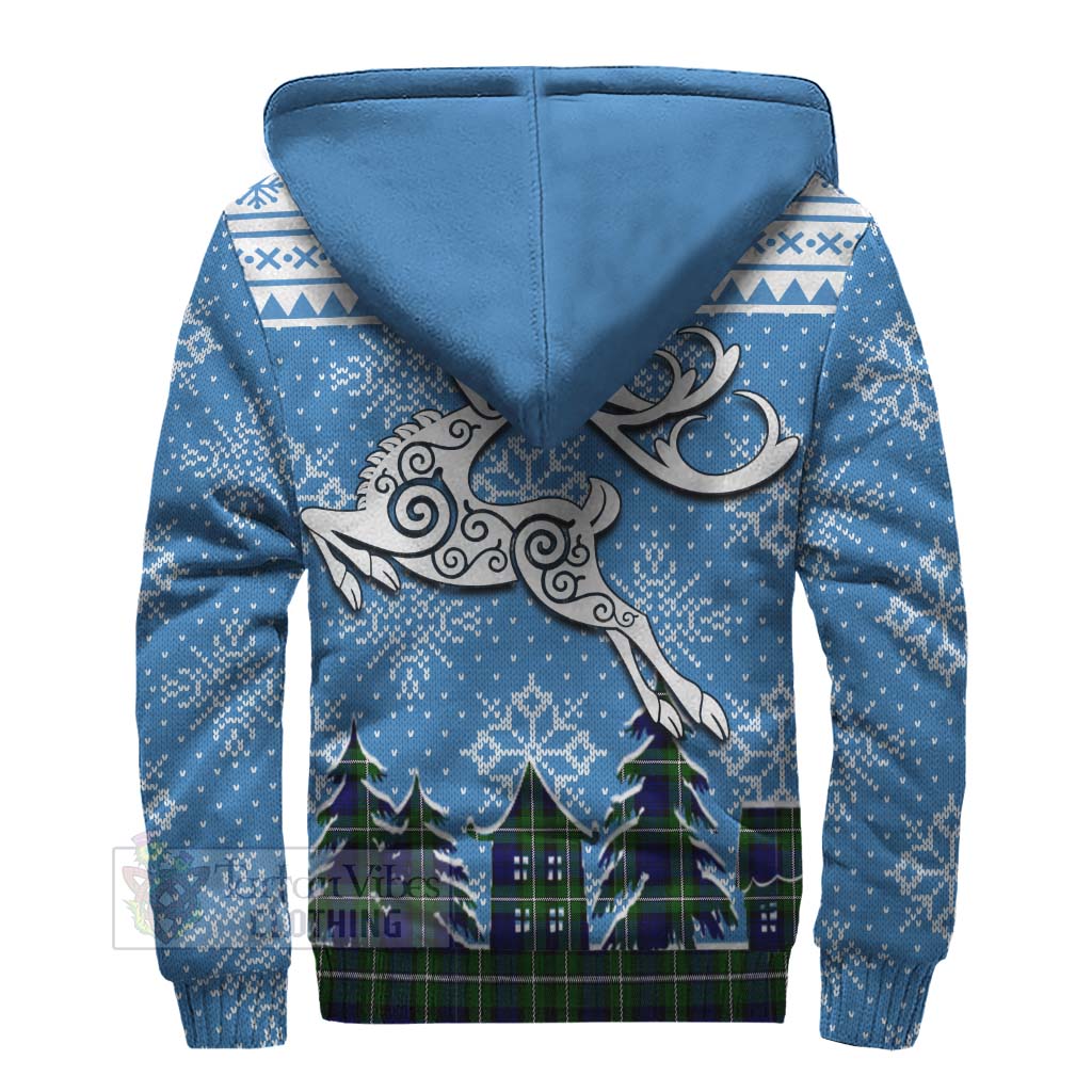 Bannerman Clan Christmas Sherpa Hoodie Celtic Reindeer Style - Tartan Vibes Clothing