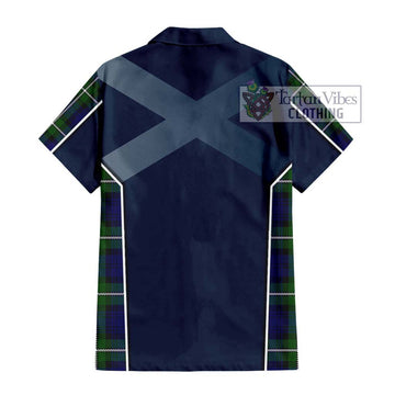 Bannerman Tartan Hawaiian Shirt with Family Crest and Lion Rampant Vibes Sport Style - Tartan Vibes Clothing