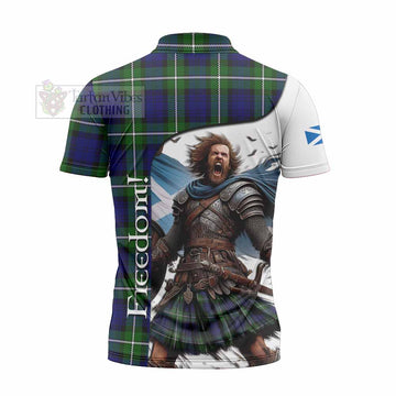 Bannerman Crest Tartan Zipper Polo Shirt Inspired by the Freedom of Scottish Warrior - Tartan Vibes Clothing