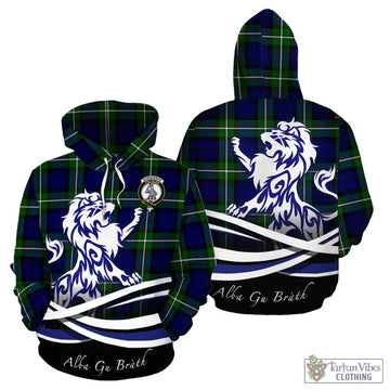 Bannerman Tartan Hoodie with Alba Gu Brath Regal Lion Emblem - Tartan Vibes Clothing