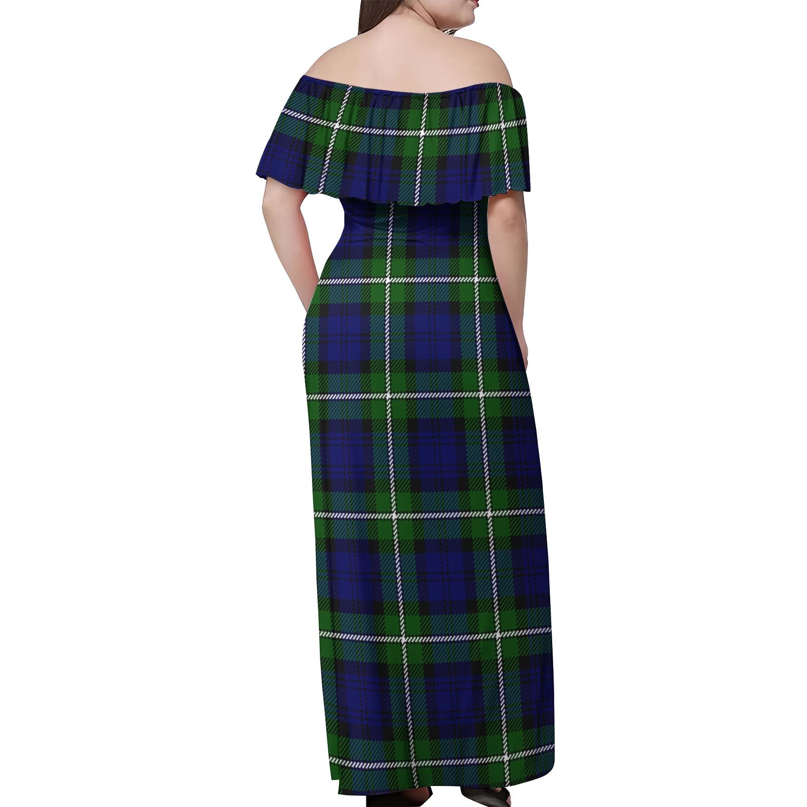 Bannerman Tartan Off Shoulder Long Dress - Tartan Vibes Clothing