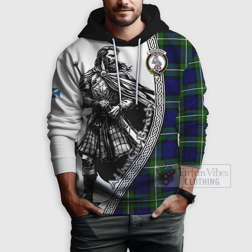 Bannerman Tartan Clan Crest Hoodie with Highlander Warrior Celtic Style - Tartan Vibes Clothing