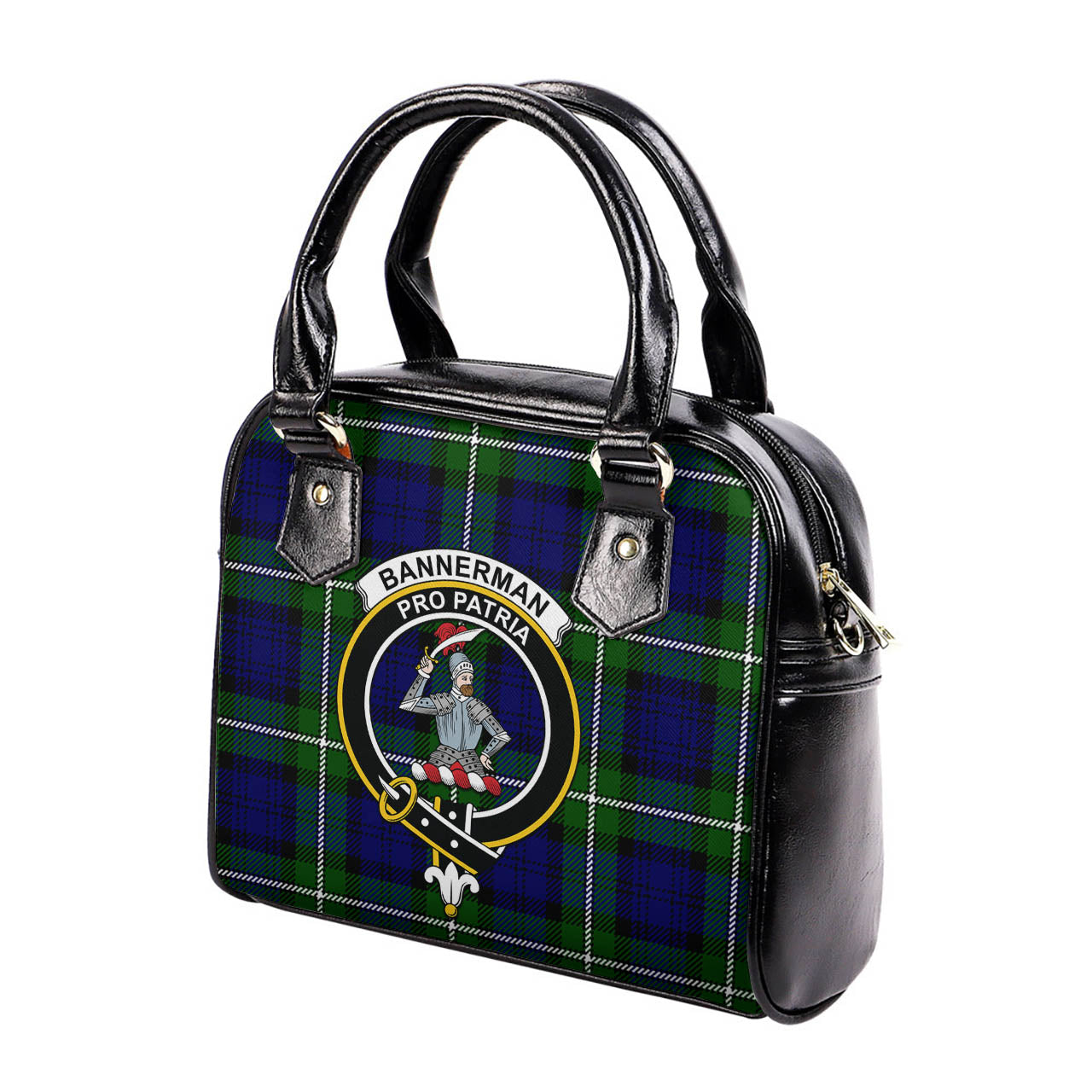 Bannerman Tartan Shoulder Handbags with Family Crest - Tartan Vibes Clothing