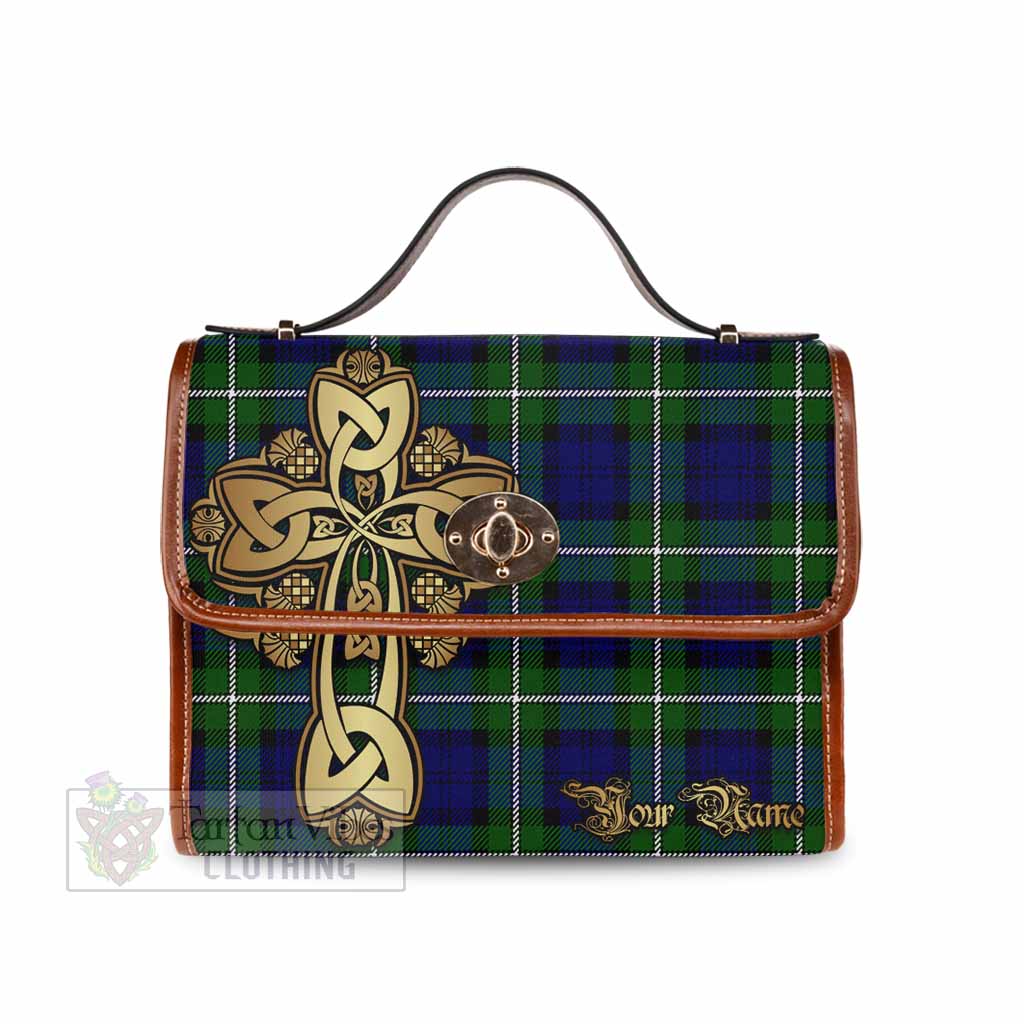 Tartan Vibes Clothing Bannerman Tartan Waterproof Canvas Bag Golden Thistle Celtic Cross Style