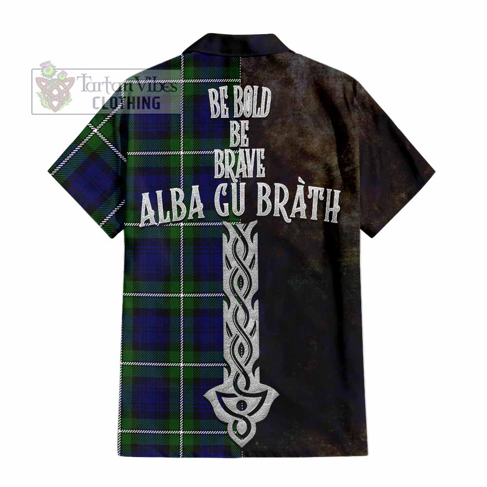 Bannerman Tartan Family Crest Hawaiian Shirt Alba Gu Brath Be Brave Lion Ancient Style - Tartan Vibes Clothing