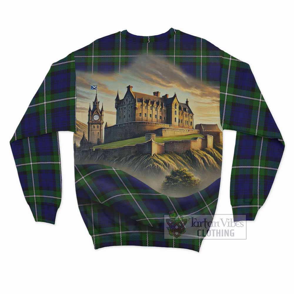 Bannerman Tartan Family Crest Sweatshirt with Scottish Ancient Castle Style - Tartan Vibes Clothing
