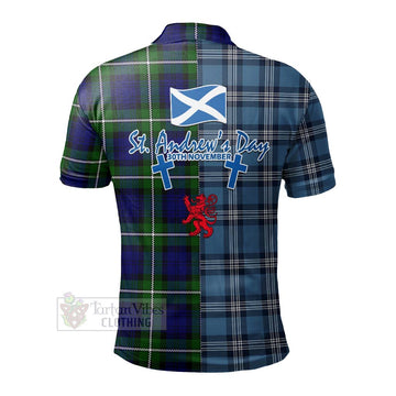 Bannerman Tartan Polo Shirt Happy St. Andrew's Day Half Tartan Style - Tartan Vibes Clothing