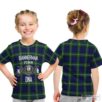 Bannerman Tartan Kid T-Shirt with Family Crest DNA In Me Style - Tartan Vibes Clothing