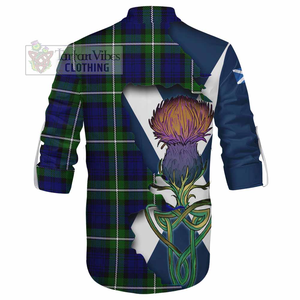 Tartan Vibes Clothing Bannerman Tartan Family Crest Ghillie Kilt Shirt Scottish Thistle Celtic Inspired