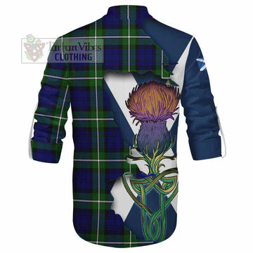 Tartan Vibes Clothing Bannerman Tartan Family Crest Ghillie Kilt Shirt Scottish Thistle Celtic Inspired