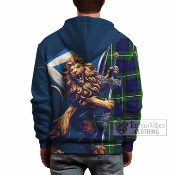 Bannerman Tartan Family Crest Hoodie with Scottish Majestic Lion - Tartan Vibes Clothing