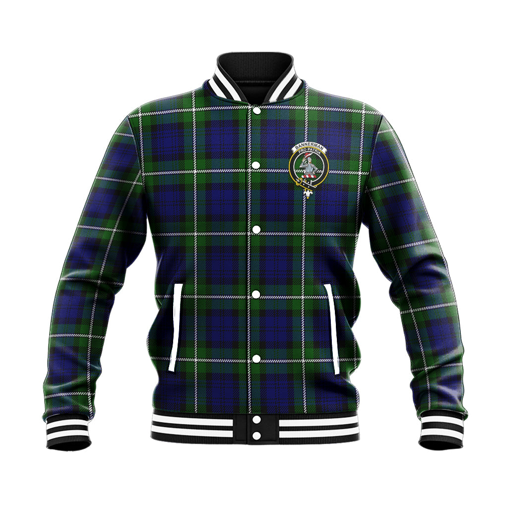 Bannerman Tartan Baseball Jacket with Family Crest - Tartan Vibes Clothing