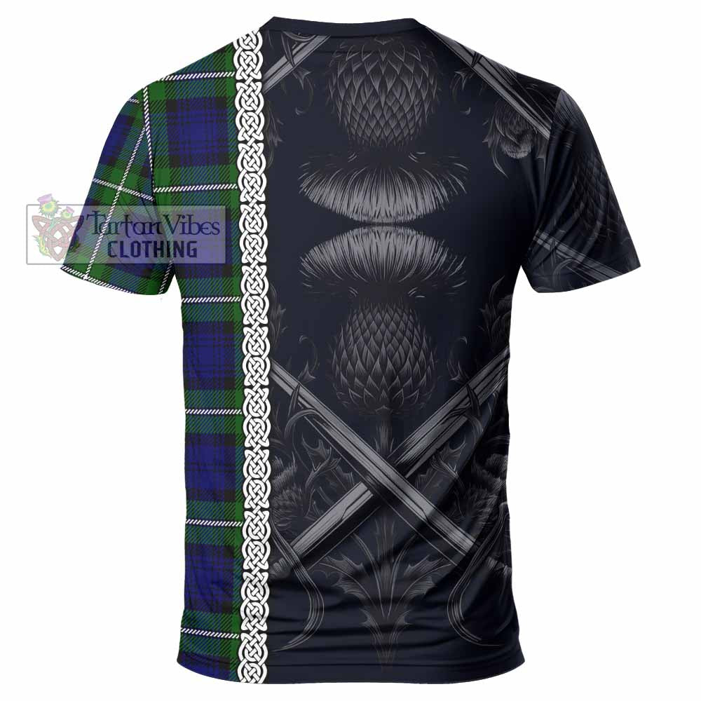 Bannerman Tartan T-Shirt with Family Crest Cross Sword Thistle Celtic Vibes - Tartan Vibes Clothing