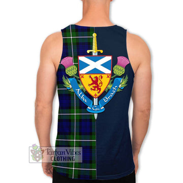 Bannerman Tartan Men's Tank Top Alba with Scottish Lion Royal Arm Half Style - Tartan Vibes Clothing