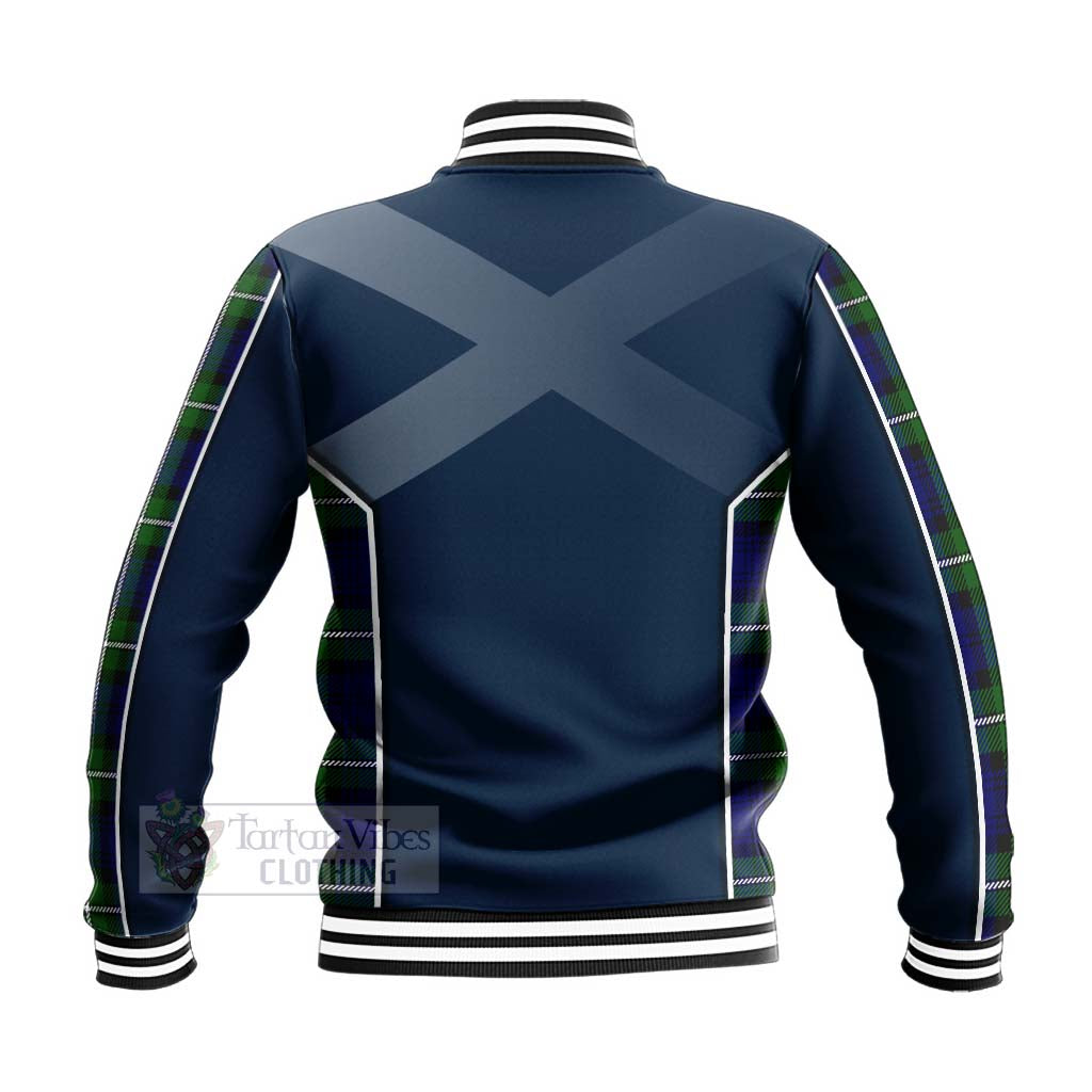 Bannerman Tartan Baseball Jacket with Family Crest and Scottish Thistle Vibes Sport Style - Tartan Vibes Clothing