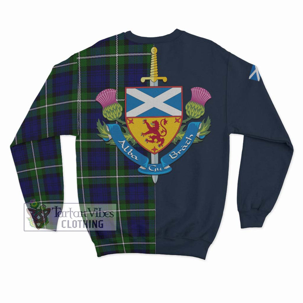 Bannerman Tartan Sweatshirt Alba with Scottish Lion Royal Arm Half Style - Tartan Vibes Clothing