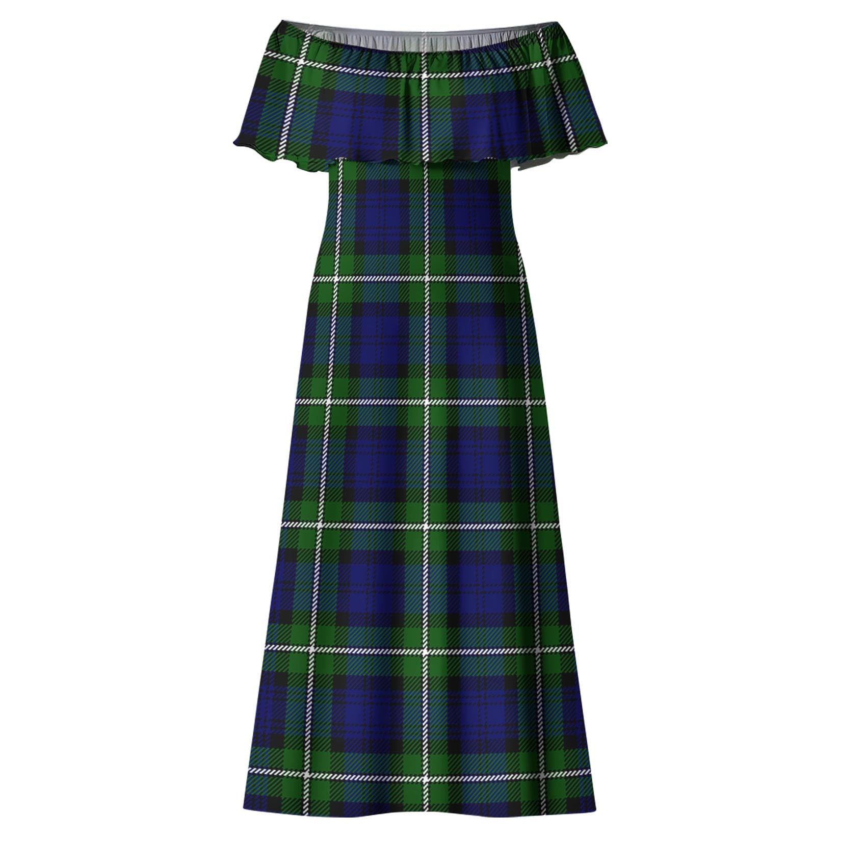 Bannerman Tartan Off Shoulder Long Dress - Tartan Vibes Clothing